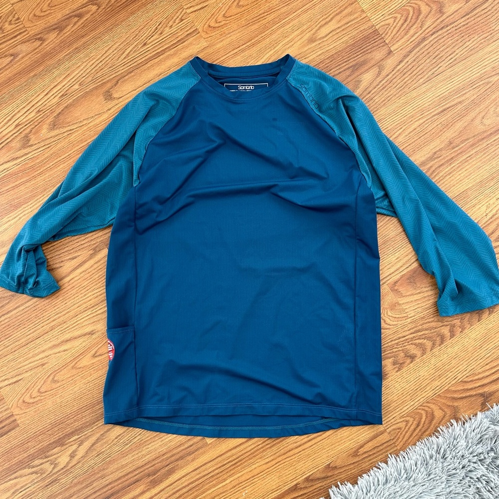 NEW! Men’s SOMBRIO Altitude 3/4 Sleeve Mtb Jersey Size Medium Boreal Blue